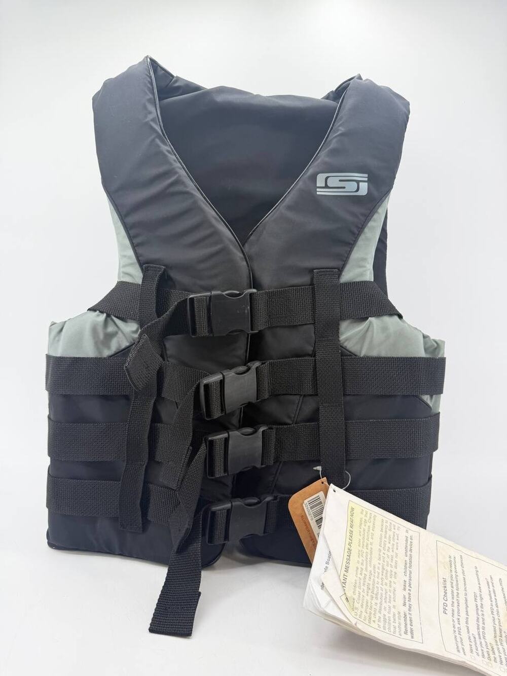 Slippery Wetsuits Type III PFD Life Jacket Gray Black Adult Size M New